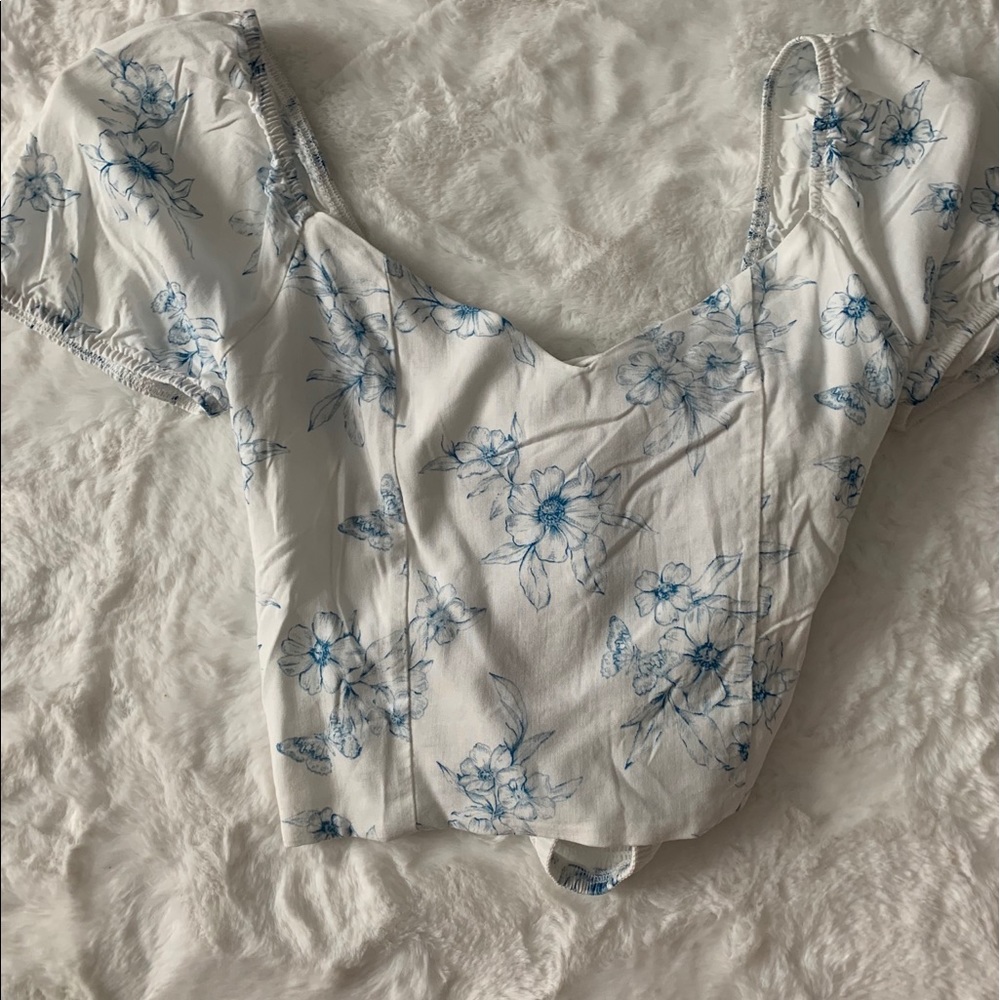 PacSun Flower Tie Back Shirt